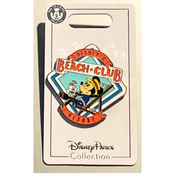 Disney Jewelry - NEW Disney Beach Club Resort Mickey Mouse in Deck Chair Pin